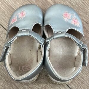 UGG Metallic and Pink Floral Baby Shoes